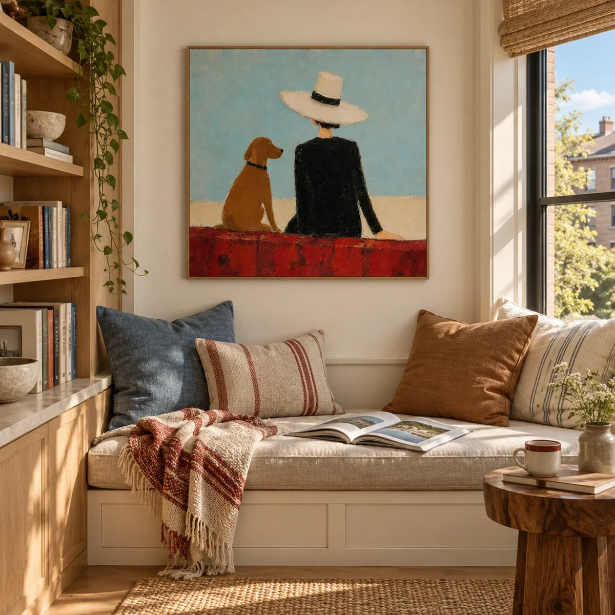 Hand-Painted Abstract Portrait And Animal Wall Art #LA103