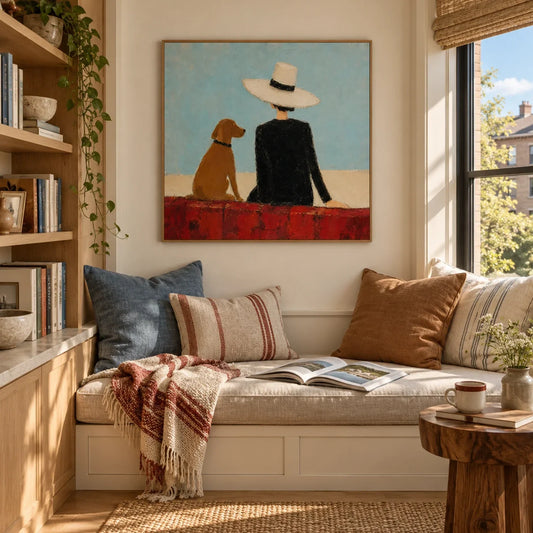 Hand-Painted Abstract Portrait And Animal Wall Art #LA103