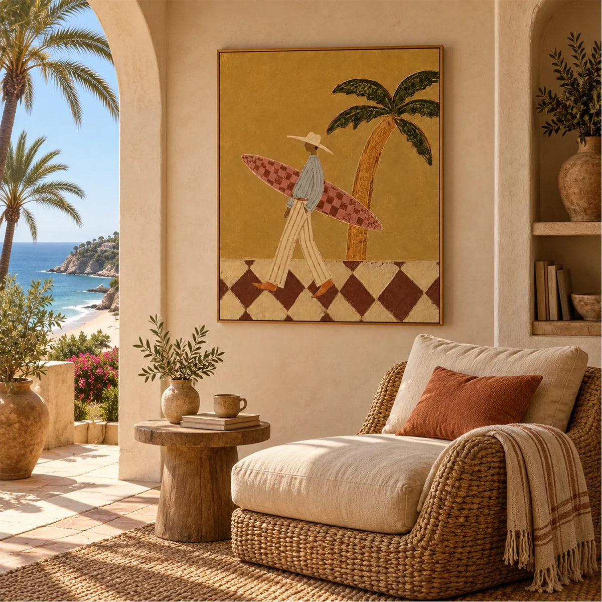 Hand-Painted Abstract Portrait Wall Art #LA089