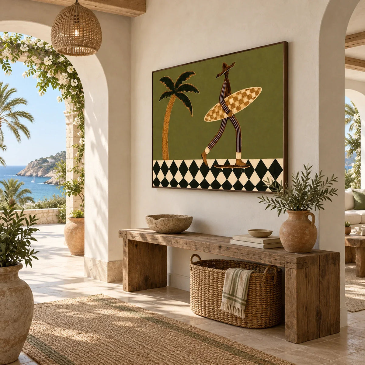 Hand-Painted Abstract Portrait Wall Art #LA093