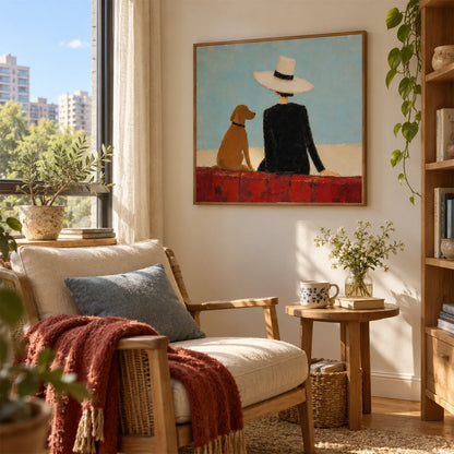 Hand-Painted Abstract Portrait And Animal Wall Art #LA103