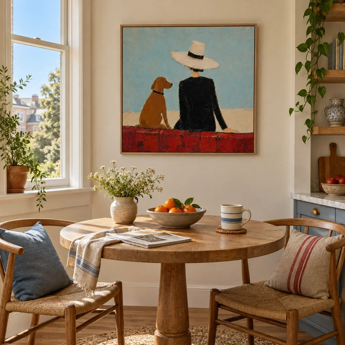 Hand-Painted Abstract Portrait And Animal Wall Art #LA103