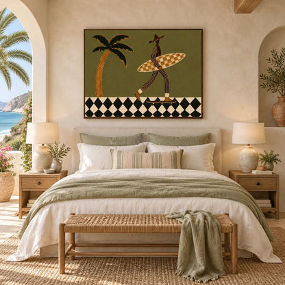 Hand-Painted Abstract Portrait Wall Art #LA093