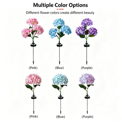 Solar Hydrangea Flower Lights, Outdoor Garden Decoration with Solar Power